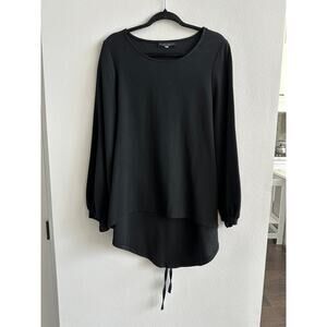 bryn walker black viscose top ties back Viscose Size Large